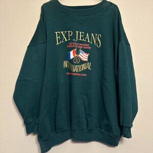 Vintage Exp Jeans International Green Sweatshirt